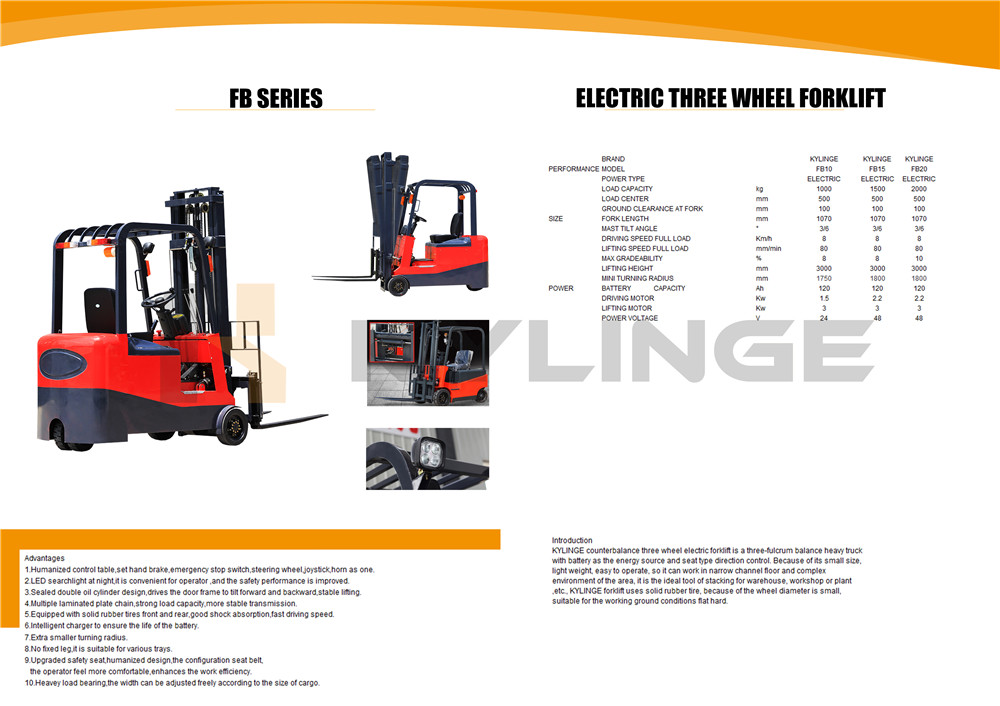 Elektrikli Üç Tekerlekli Forklift